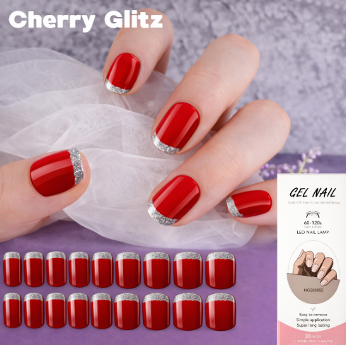 Nail wraps - Cherry Glitz