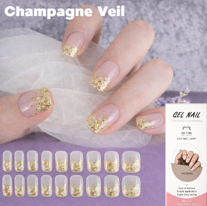 Nail wraps - Champagne Veil