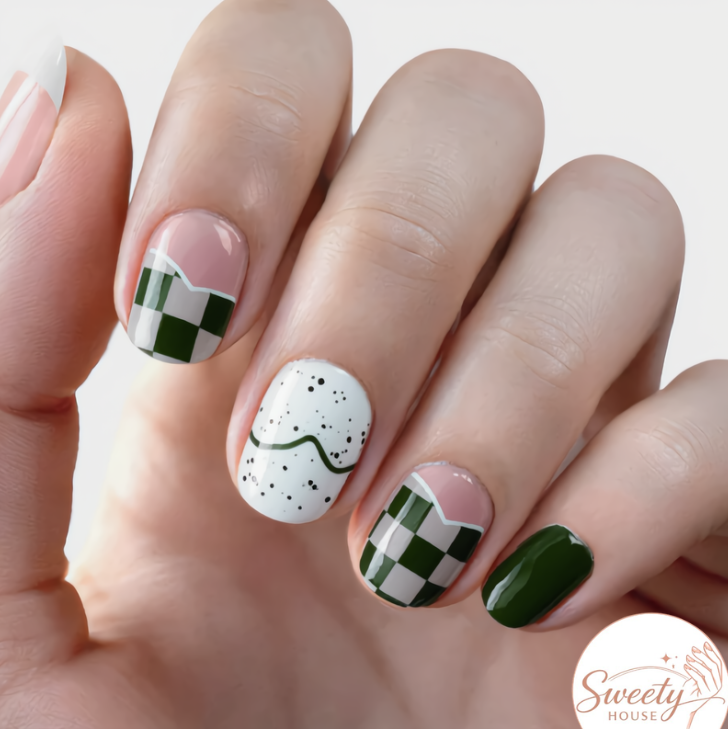 Nail wraps - Evergreen Check